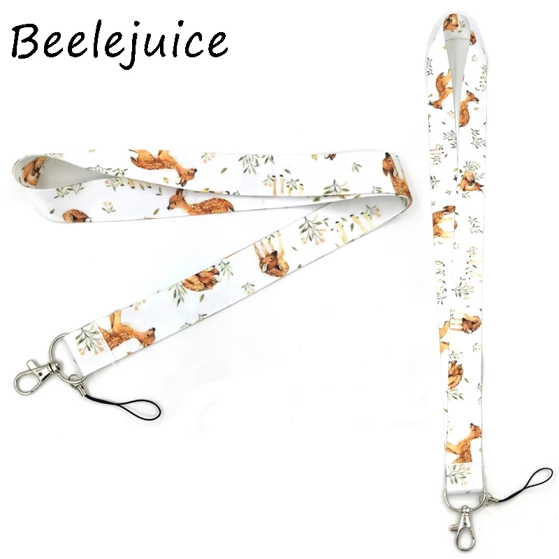 

100 шт животное олень мобильный телефон ремешок для ключей ID карты пройти тренажерный зал USB держатель значка DIY веревка бирки ремень шеи ремешки