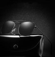men pilot double bridge outdoor sports ultralight round alloy oversized polarized sunglasses custom made myopia lens 1 to 6