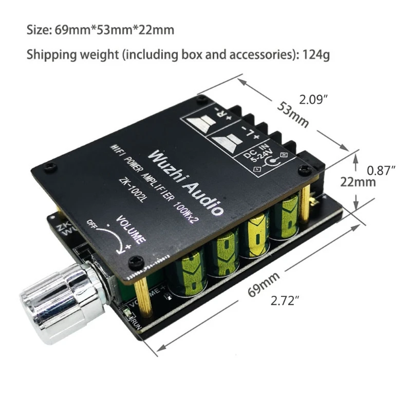 Mini ZK-1002L 5 0 Bluetooth-совместимая плата цифрового усилителя двойной 100 Вт