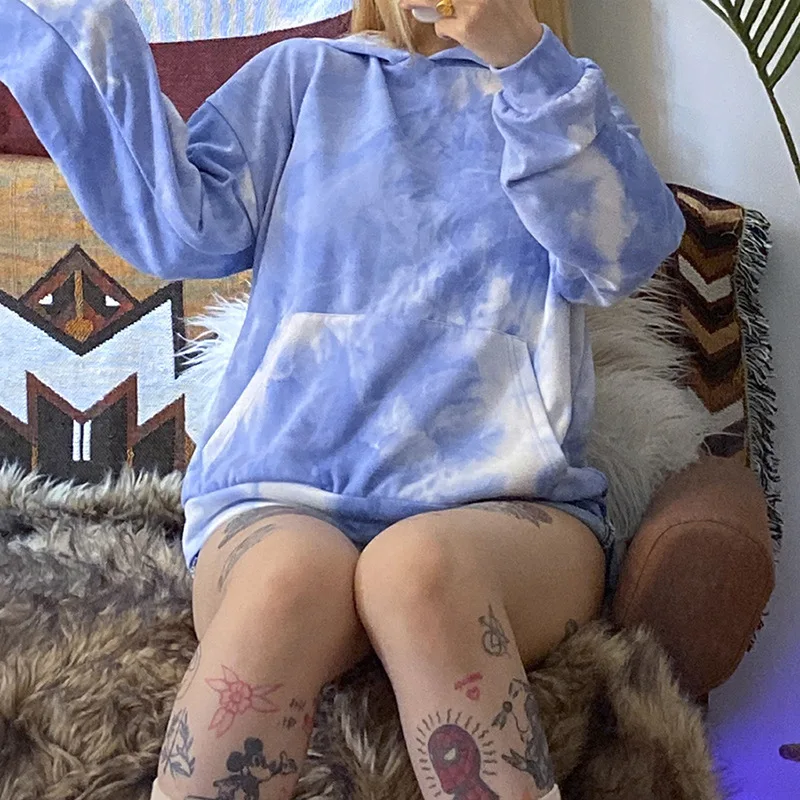 

2020 Tie Dye Oversized Hoodie For Women Sweatshirts Female Spring Autumn Hoody Casual Streetwear Clothes New Hip Pop Tops