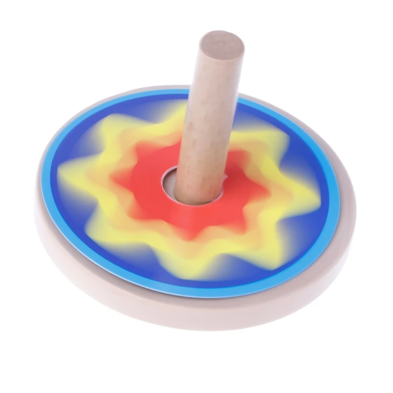 

Vintage Kids Toy Solid Wood Spinning Top Gyroscope Classic Game Paper Cover H055