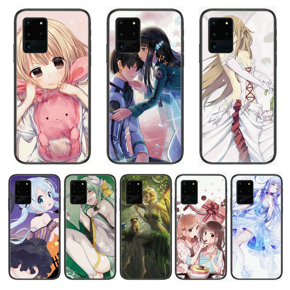 

Girl animation theme Phone cover hull For SamSung Galaxy S 6 7 8 9 10 20 Plus Edge E 5G Lite Ultra black soft bumper