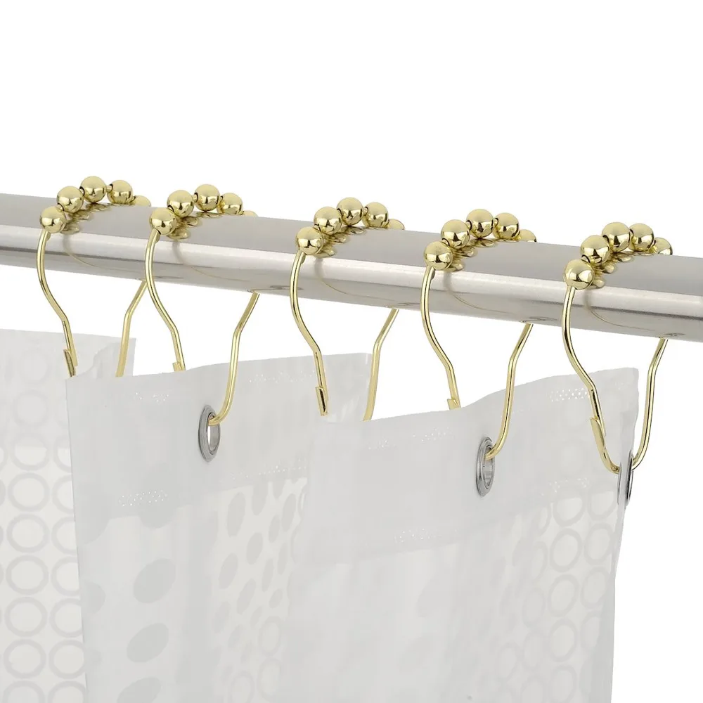 

Shower Curtain Hooks Rings Rust-Resistant Shower Curtain Rings Hooks 12Pcs