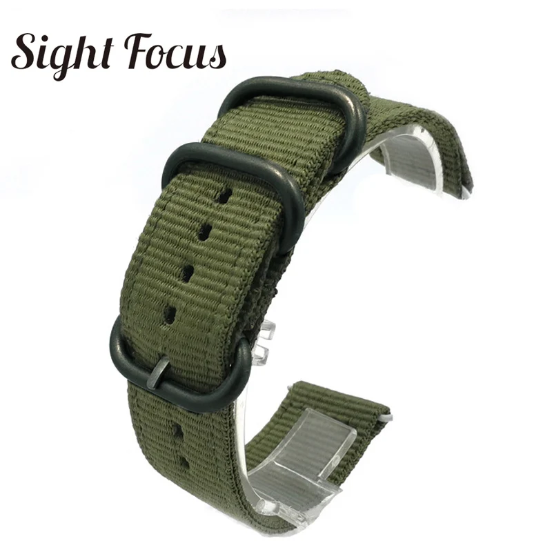 green black buckle Нейлоновый ремешок для часов Suunto Traverse Alpha, ремешок для часов, Черный Армейский зеленый, 18 мм, 20 мм, 22 мм, 24 мм, ремень в полоску Zulu Nato - Цвет ремешка: green black buckle