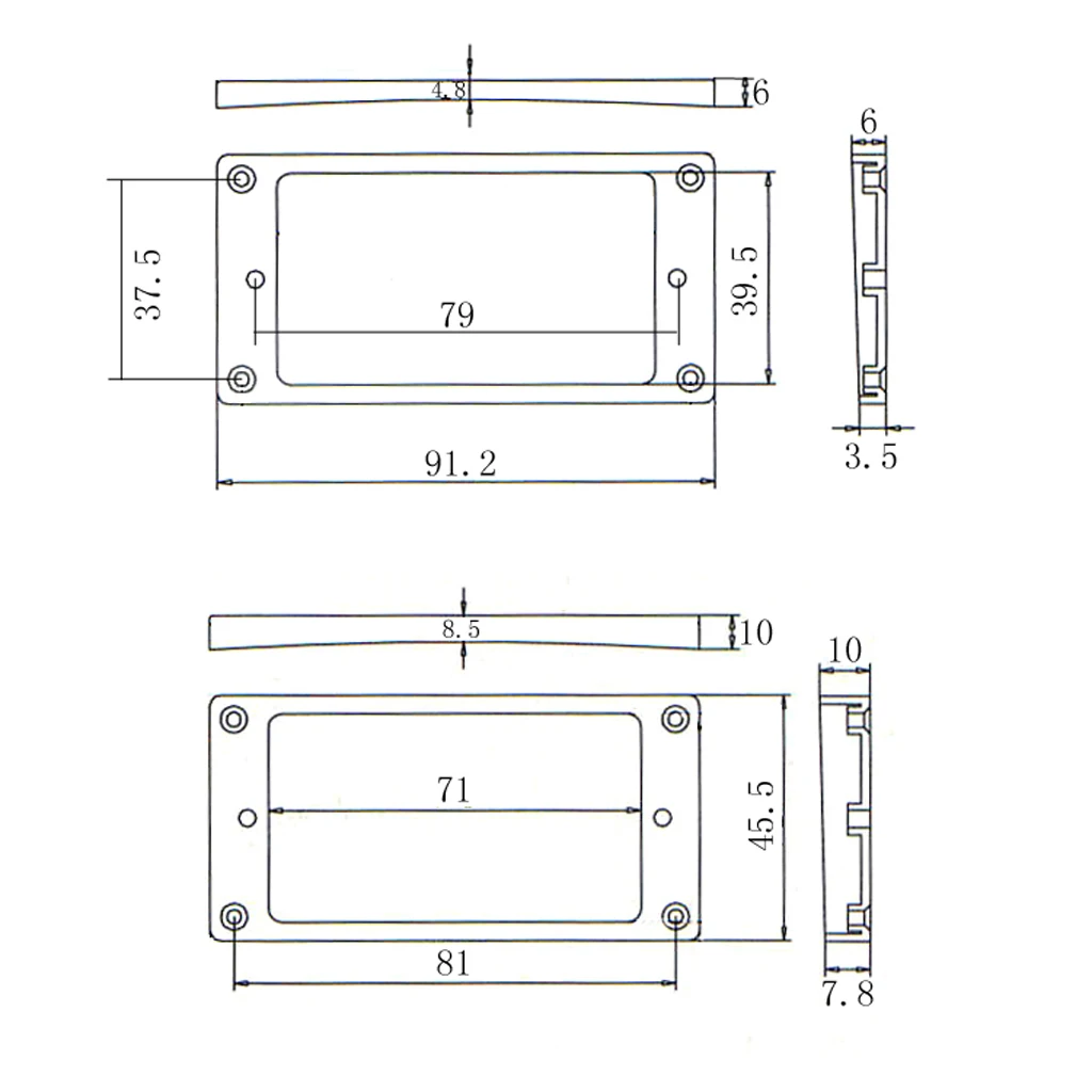 Плоская рама для гитары Humbucker металлические ручки контроля скорости