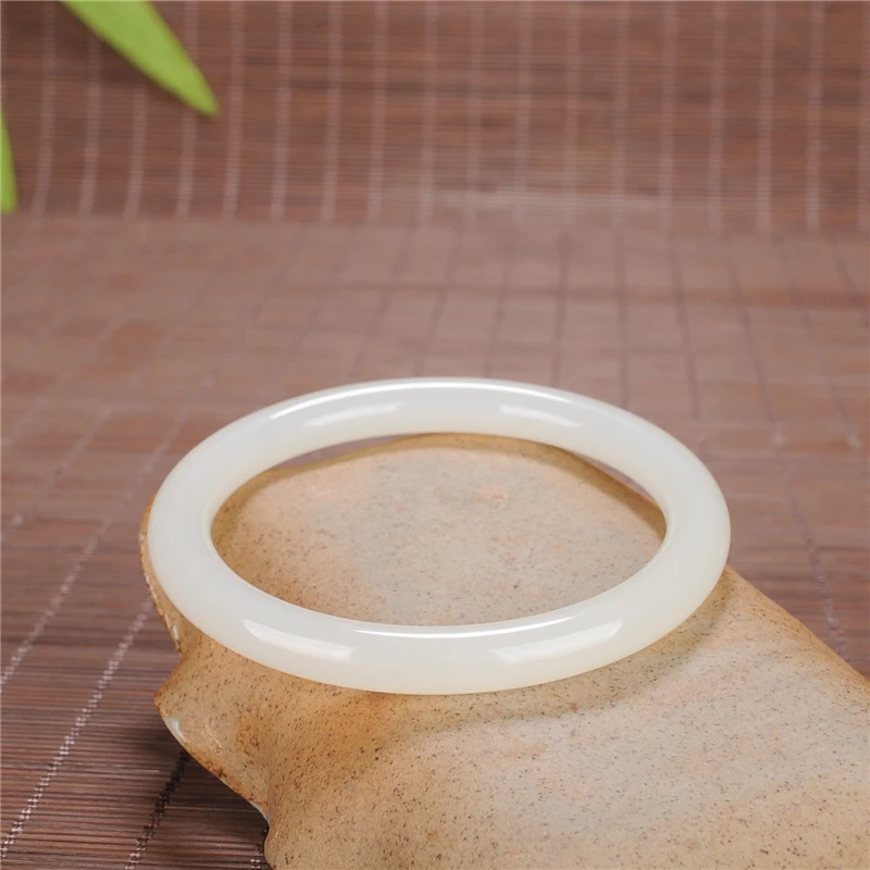 Синьцзян и tian Yu бараний жир белый нефрит изысканные круглые браслеты|Гибкие