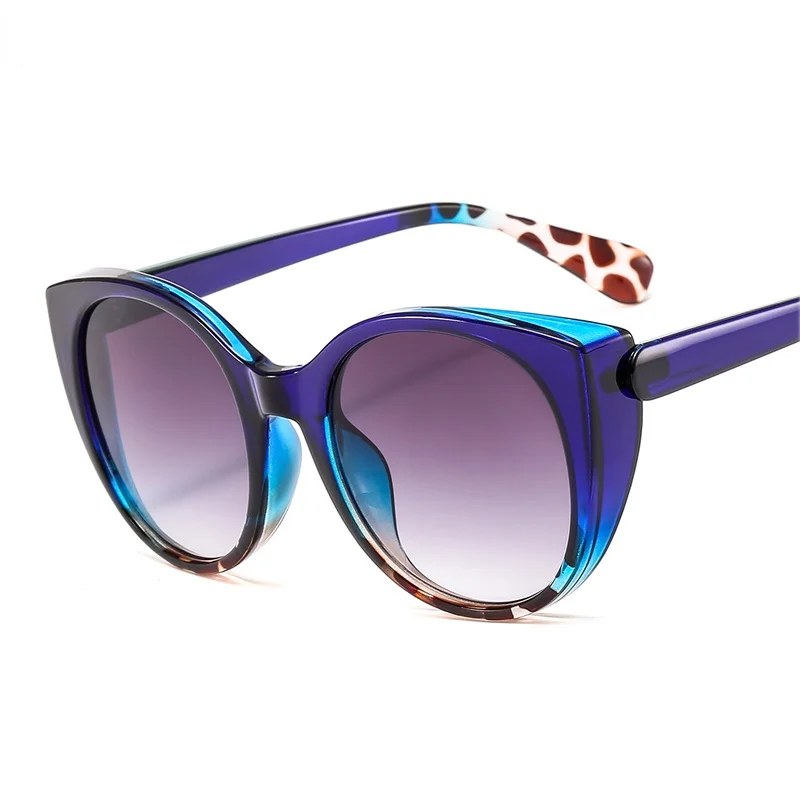 

New Fashion Luxury Cat Eye Sunglasses Women 2021 Oversized Gradient Glasses Retro Blue Leopard Shades lunette de soleil femme
