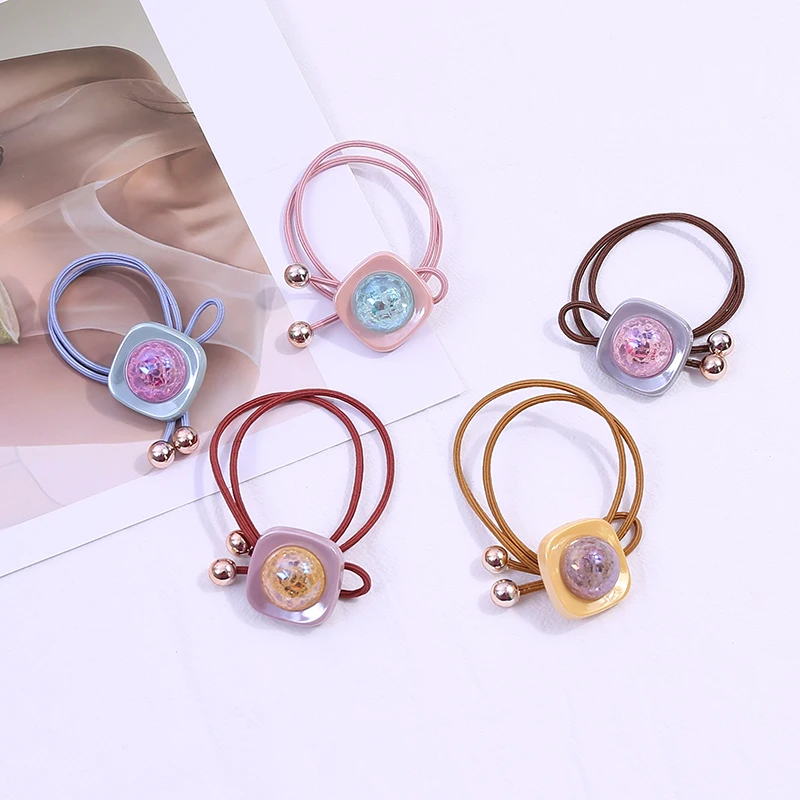 Модная эластичная повязка для волос 5 цветов Разноцветные квадратные и