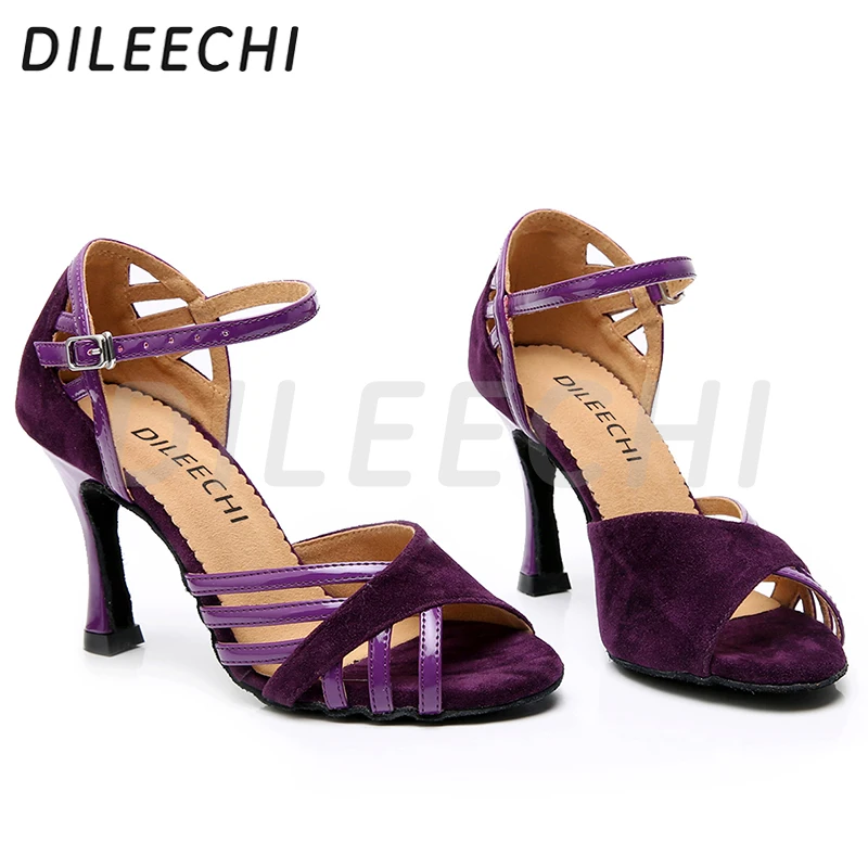 Женские бархатные туфли для латиноамериканских танцев DILEECHI яркие элегантные из