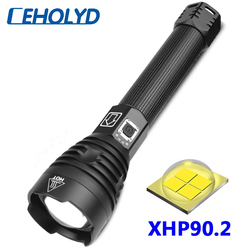

XHP90 New arrive most powerful led flashlight usb Zoom torch 18650 26650 Rechargeable battery Brighter than xhp70.2 xhp70 xhp50