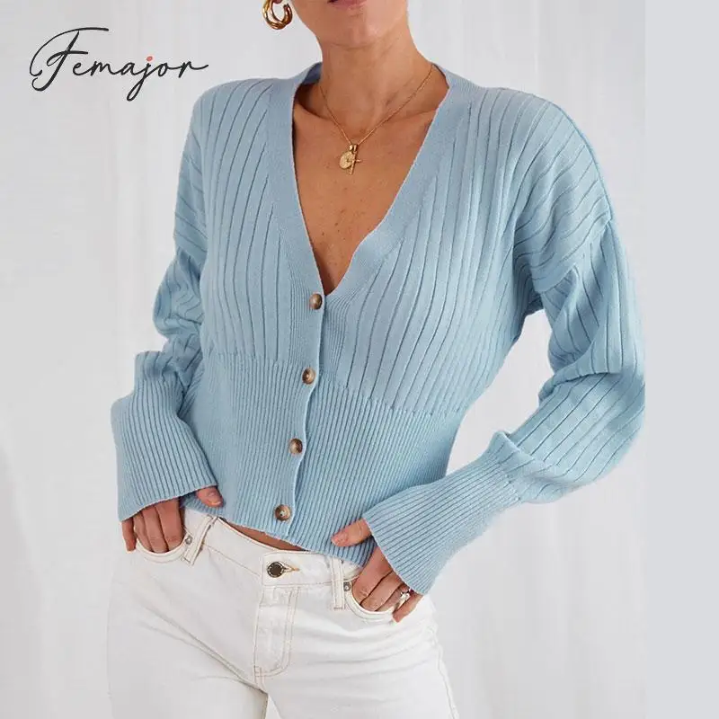 Femajor женский осенне-зимний теплый кардиган жилет с длинным рукавом 2019 свитер