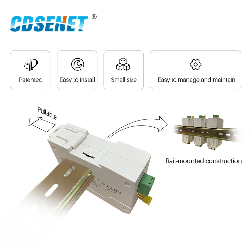 CDSENET LoRa модем E95 DTU(400SL30P 485) плюс SX1268 410 125 493 МГц 22dBm 5 км Диапазон 12V 24V RS485 Modbus профиль