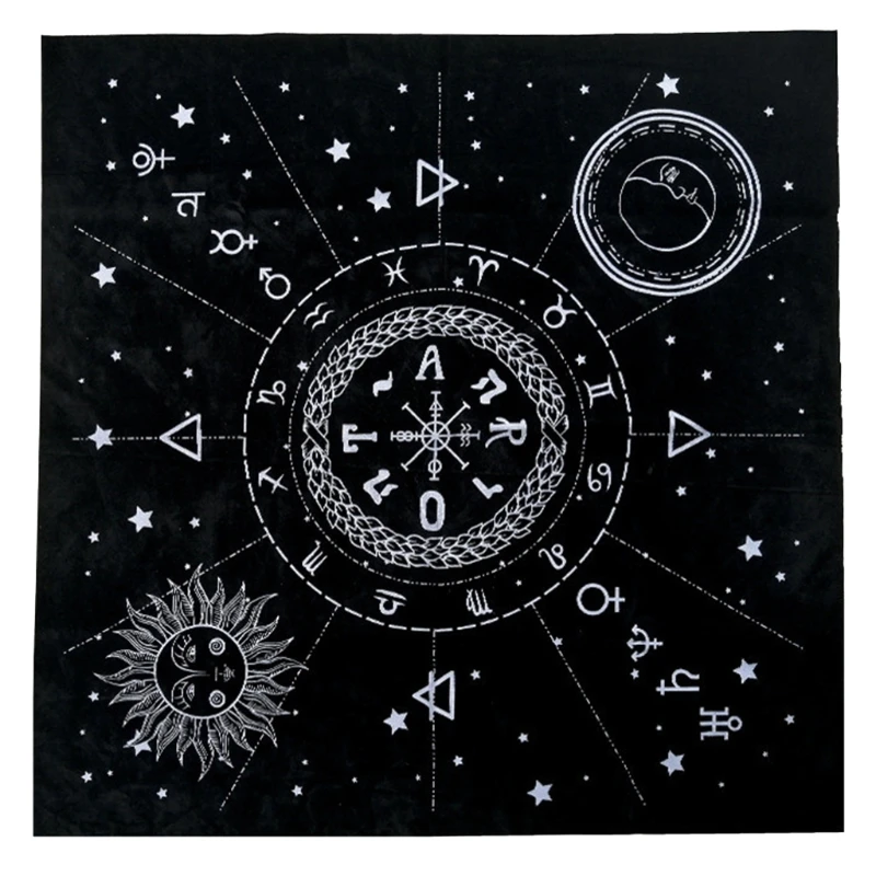 

2022 New Square Velvet Astrolabe Divination Speelkaarten Board Game Card Mat Altar Cloth