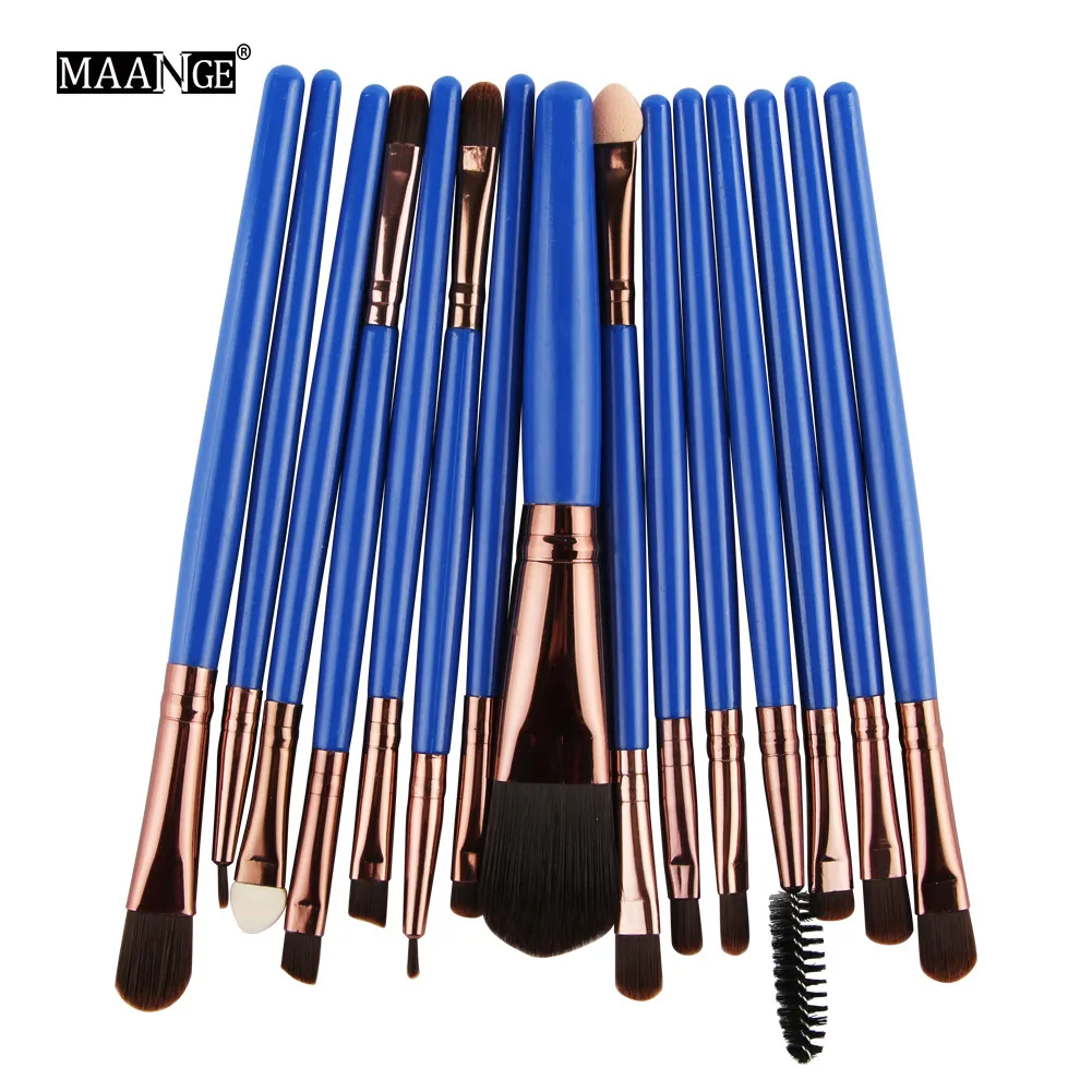 

15Pcs Professional Eyelash Makeup Brushes Set Eye Shadow Brush Wool Eyebrow Brush Foundation Brushes Cosmetic Tools Kits #0713