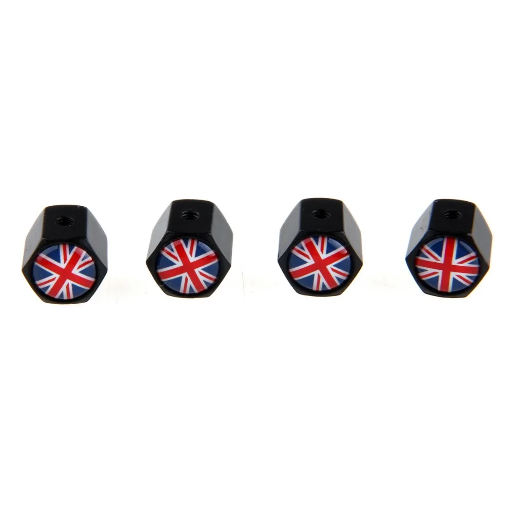 Автомобильные колпачки клапанов POSSBAY с флагом Великобритании черные