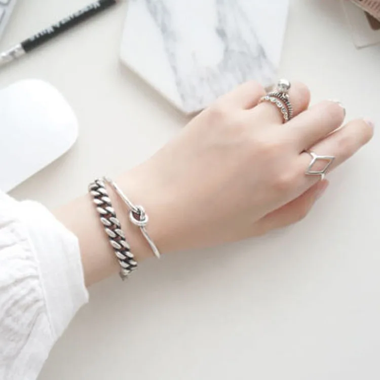 Корейский браслет из чистого серебра S925 пробы с узлом | Украшения и аксессуары