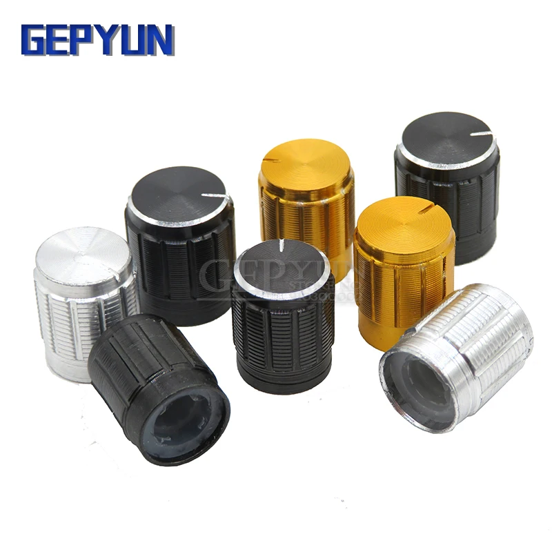 10PCS aluminum alloy 13*17mm 15*17mm potentiometer 13*17 15*17 knob rotation switch volume control black silvery Gepyun - купить по