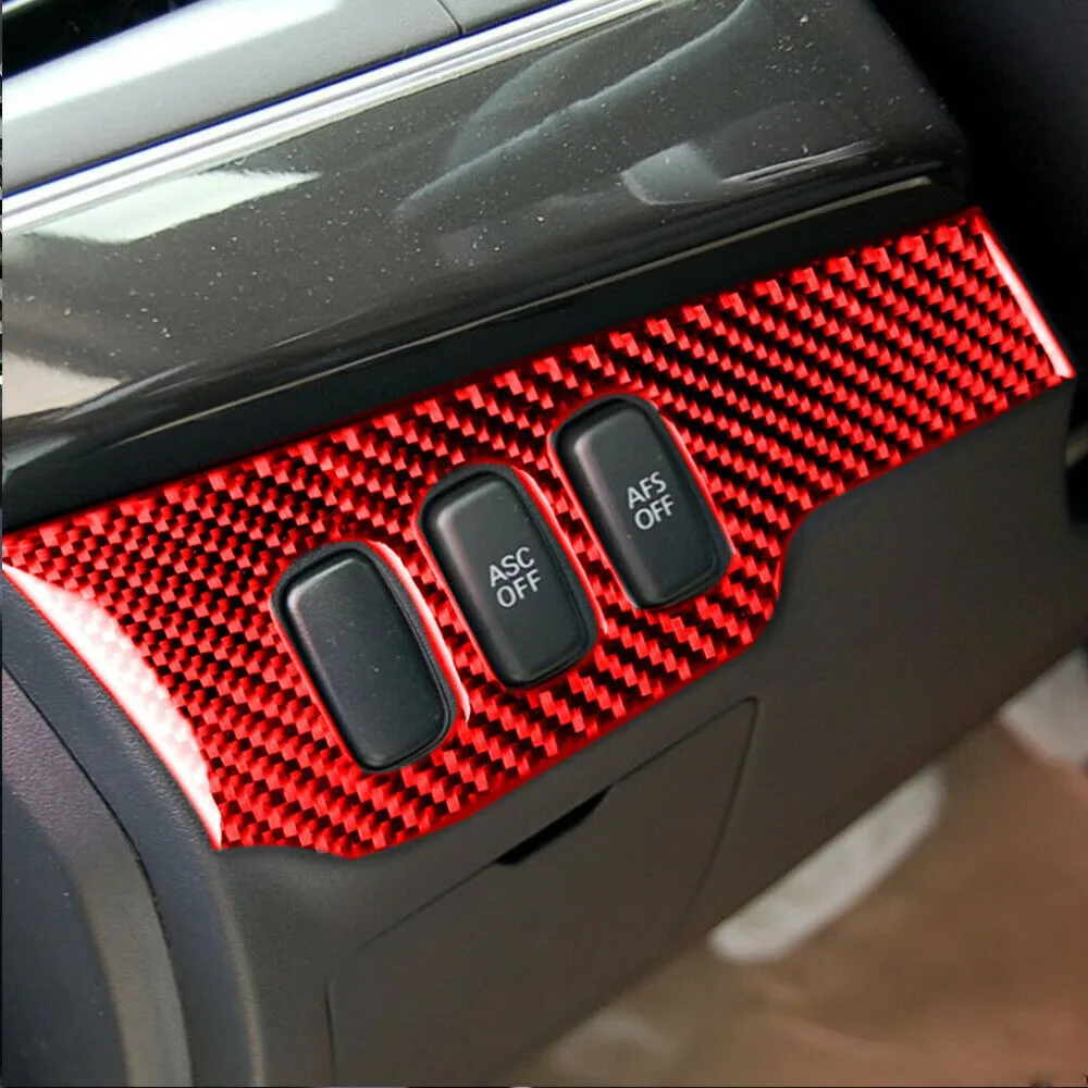 

Red Carbon Fiber Headlight Switch Panel Cover Trim For Lancer 2008-15 100% Brand New Protect Your Car Interior Accessories