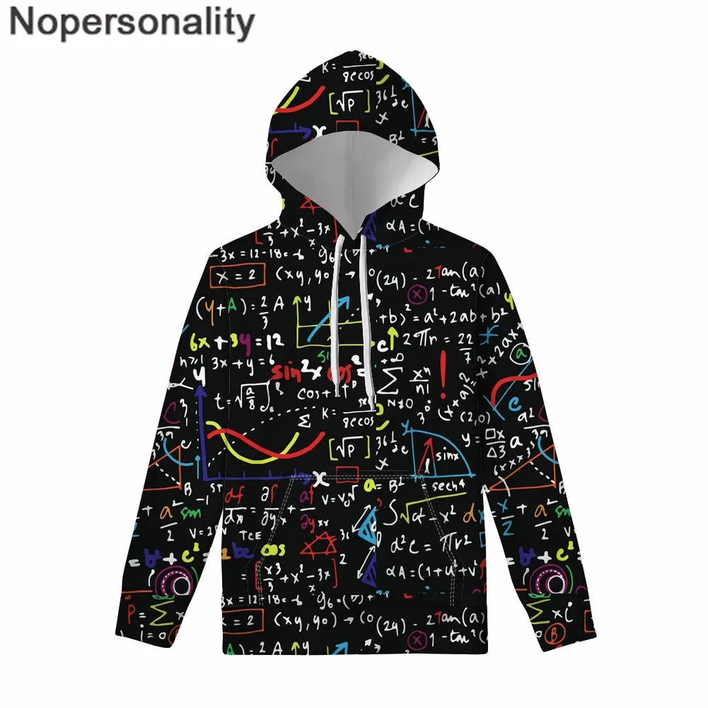 Nopersonality 2019 Математика формула толстовки мужские осень-зима в стиле хип-хоп с