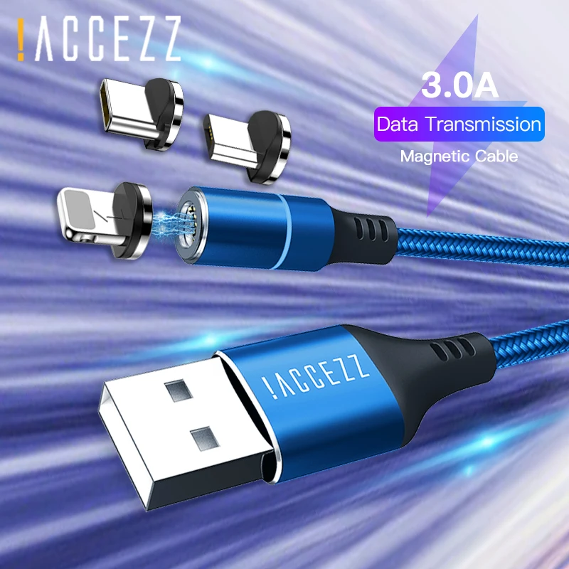 ! Магнитный зарядный кабель ACCEZZ 3A для быстрой зарядки и синхронизации данных Micro