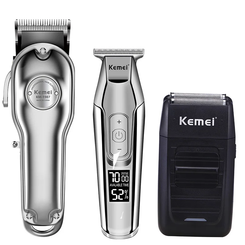 

Kemei hair clipper electric hair trimmer barber hair cutter mower hair cutting machine kit combo KM-1987 KM-1986 KM-5027 KM-1102