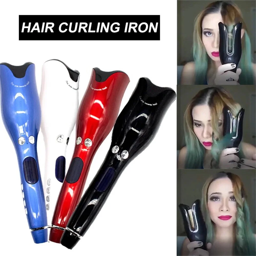 

Cordless Automatic Hair Curler Auto Rotating Curling LED Display Temperature For Curls Or Waves Hair Styling USB Recharge