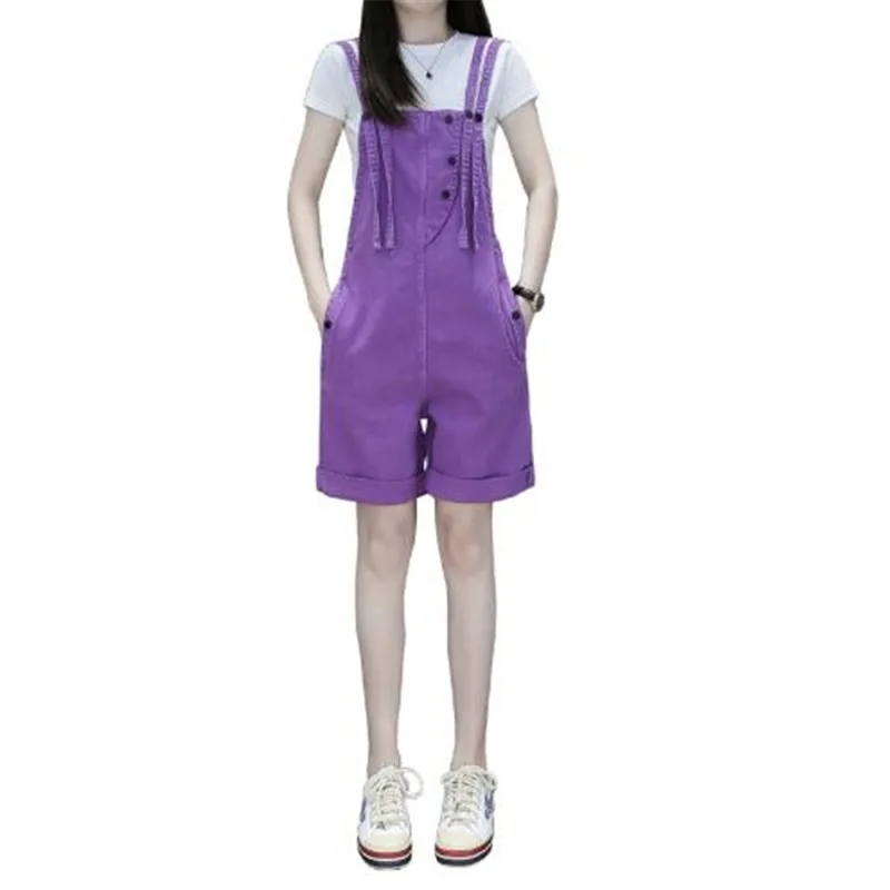 Фиолетовый комбинезон женский 2020 Новый колледж Ветер слинг сиамские шорты
