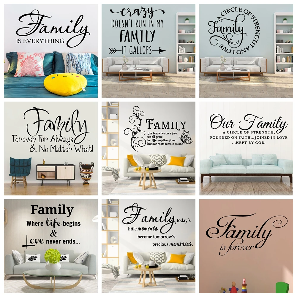 

Beauty Family is Forever Quote Wall Decal Art Vinyl Stickers Decor Living Room Bedroom Removable Sticker Mural