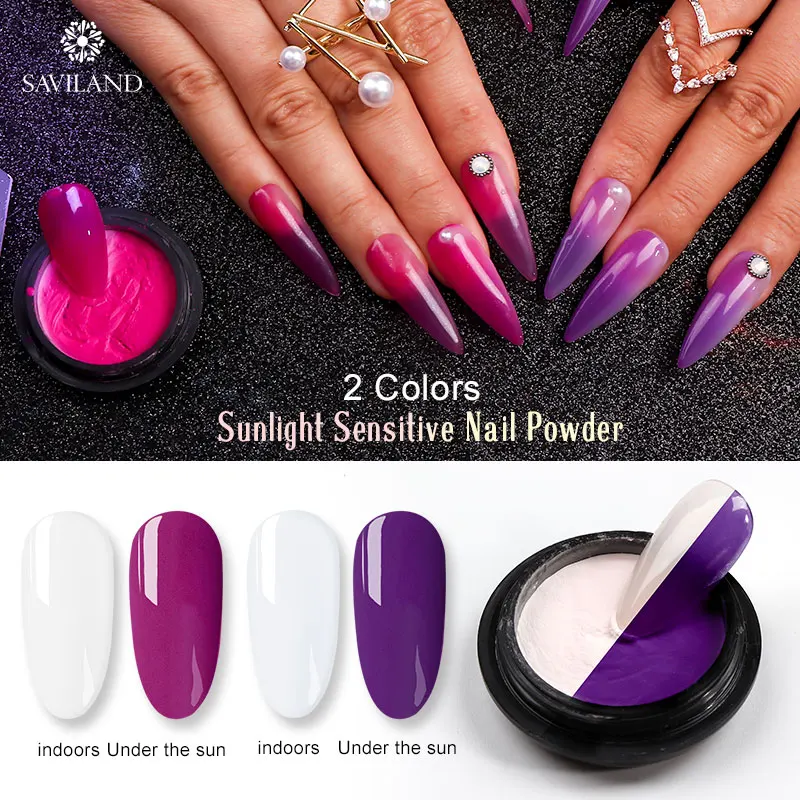 SAVILAND солнечный свет чувствительный порошок для ногтей сделай сам ногти маникюр