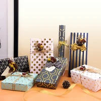 18pcs pink green geometric pattern series bronzing gift gold wrapping paper arts birthday wedding box stripe packaging materials
