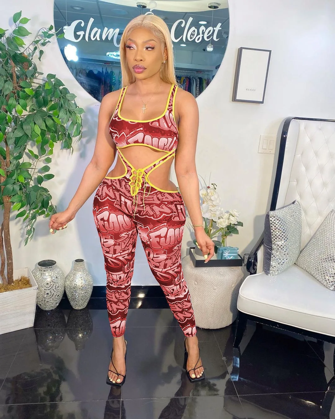 

Женский комбинезон на шнуровке, с вырезами, для фитнеса