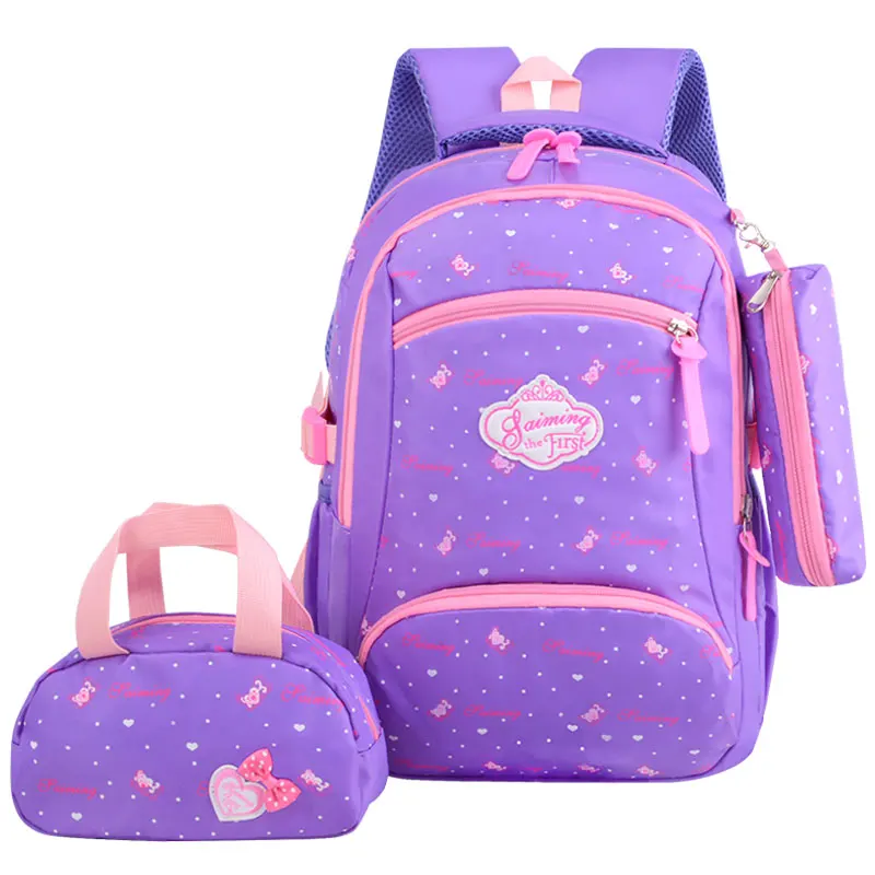 

OKKID elementary school bags for girls food bag set cute school backpack children bookbag new year birthday gifts pen pencil bag