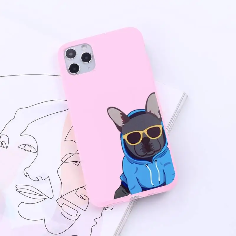 

Cute dog cartoon animal universal Phone Case Candy Color for iPhone 6 7 8 11 12 s mini pro X XS XR MAX Plus