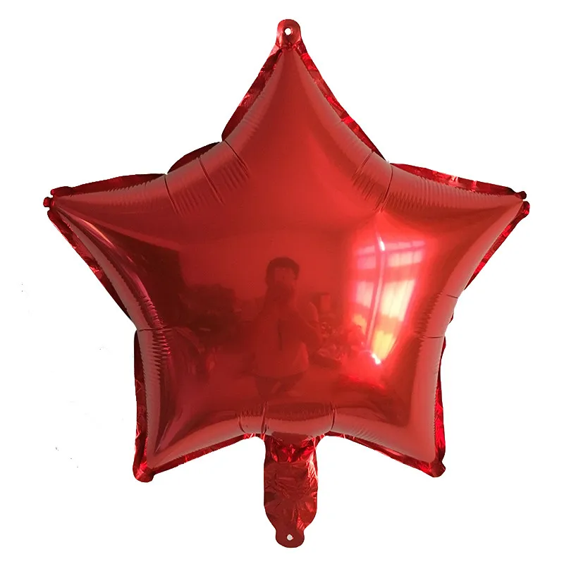 6 шт. детский душ Globos 18 дюймов Белый розовое золото Звездные гелиевые фольгированные шары день рождения девочки мальчика 1st вечерние Принадлежности Декор чистый цвет - Цвет: Красный