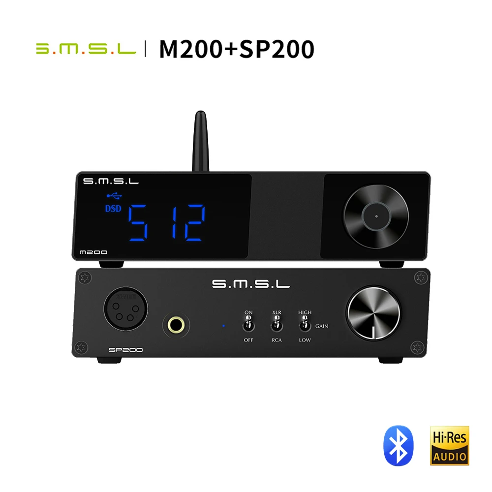 

SMSL M200 + SMSL SP200 AK4497EQ DAC Bluetooth 5.0 Support 32Bit/768KHz DSD512 Decoder with Remote Control