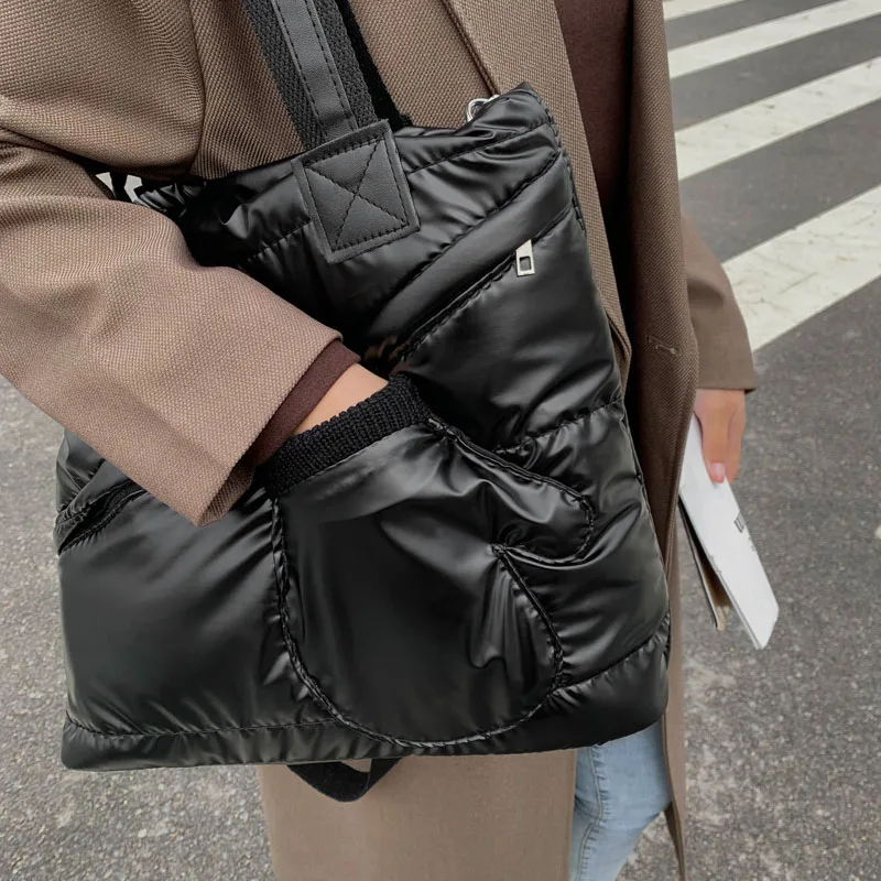 

2021New Winter Shoulder Bag Tot For Women Handbag Space Pad Cotton Feather Down Bags Fashion Female Large capacity Crossbody Bag