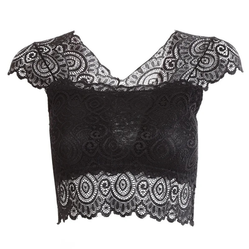 

Sexy Lace Vest Tank Bra for Women Bralette Bustier Crop Top Female Floral Cami Padded Tank Tops Women's Intimates Underwear