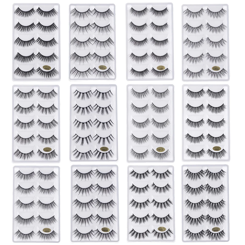 5 пар 3D норковые натуральные накладные ресницы толстые длинные ручной работы