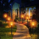 Светодиодный пламенный фонарь на солнечной батарее, водонепроницаемый светильник IP65, уличное украшение для сада, виллы, двора, светильник