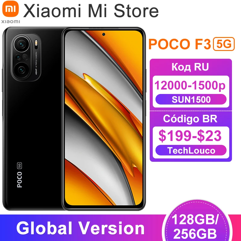  Глобальная версия POCO F3 5G Смартфон Snapdragon 870 Octa Core 128 ГБ/256 ГБ 6,67 120 Гц E4 активно-матричные осид, Дисплей 48MP тройной Камера NFC 