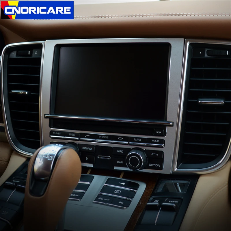 

Aluminium Alloy Car Center Console Navigation Screen Frame Trim Sticker Trim For Porsche Panamera Cayenne Macan Interior Decals