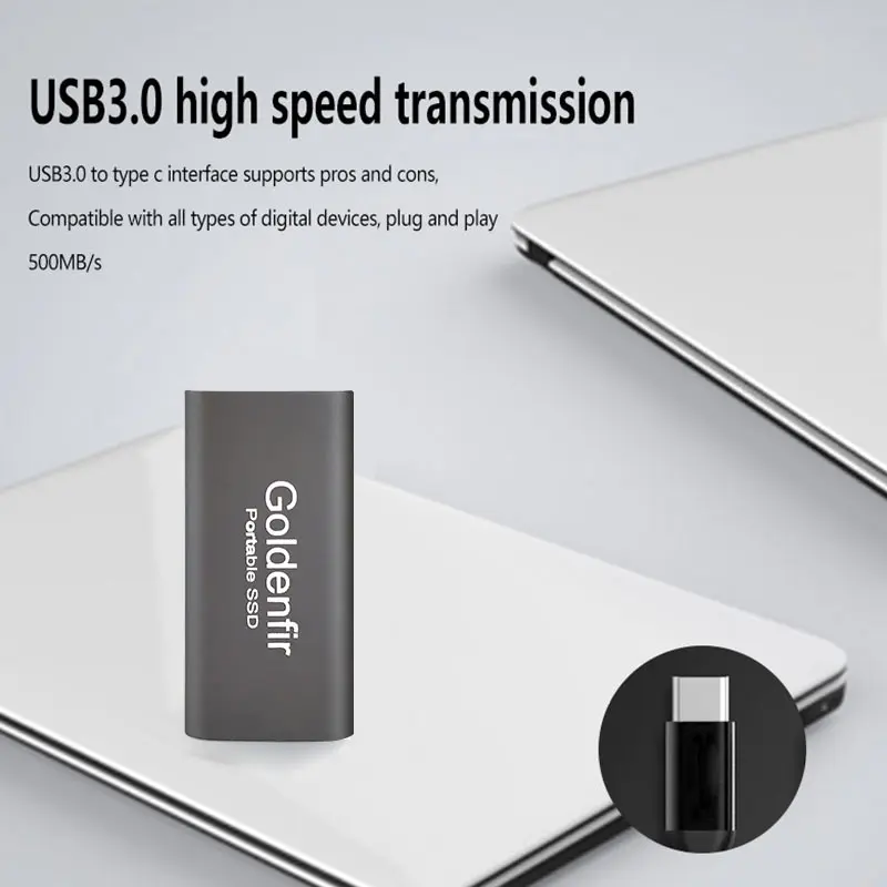 Goldenfir Mini Portable SSD 60GB 64GB 120GB 128GB 240GB 256GB 480GB 512GB 960GB 1TB USB 3.0 External Solid State Drive