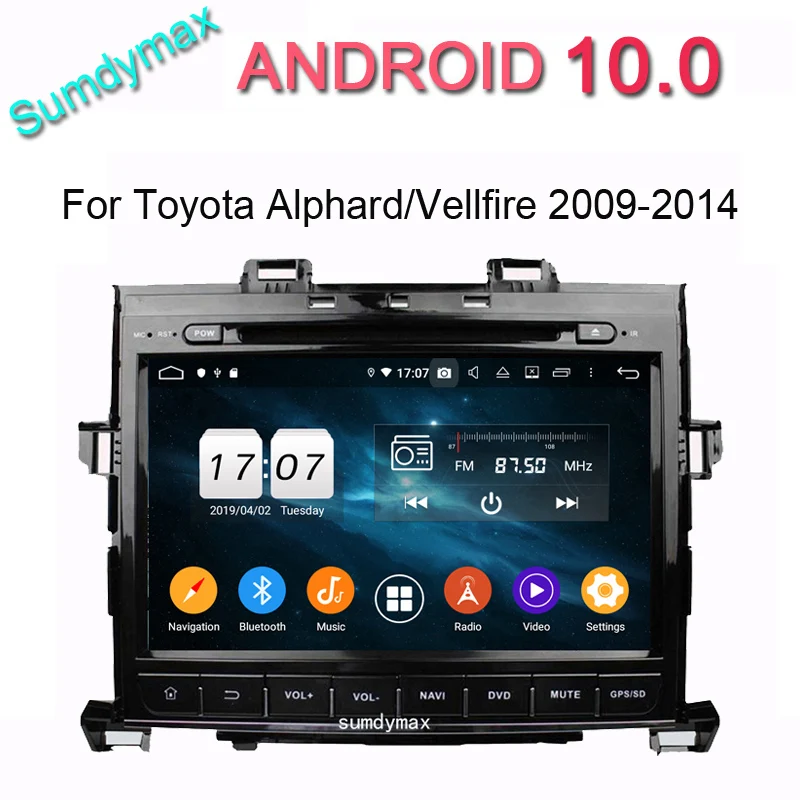 Автомобильный радиоприемник 9 дюймов android 10 gps для toyota Alphard vellfire 2009 2014 с 8 octa 4 Гб ОЗУ