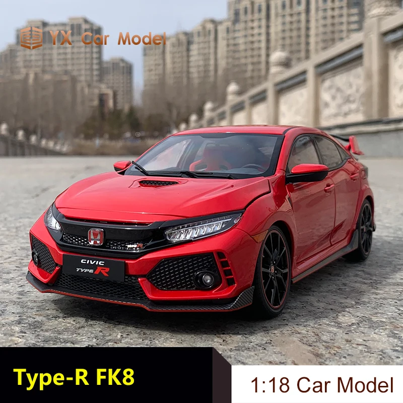 Модель литая автомобиля Honda Civic H Type R fk8 1:18 с ЖК дисплеем модель из сплава