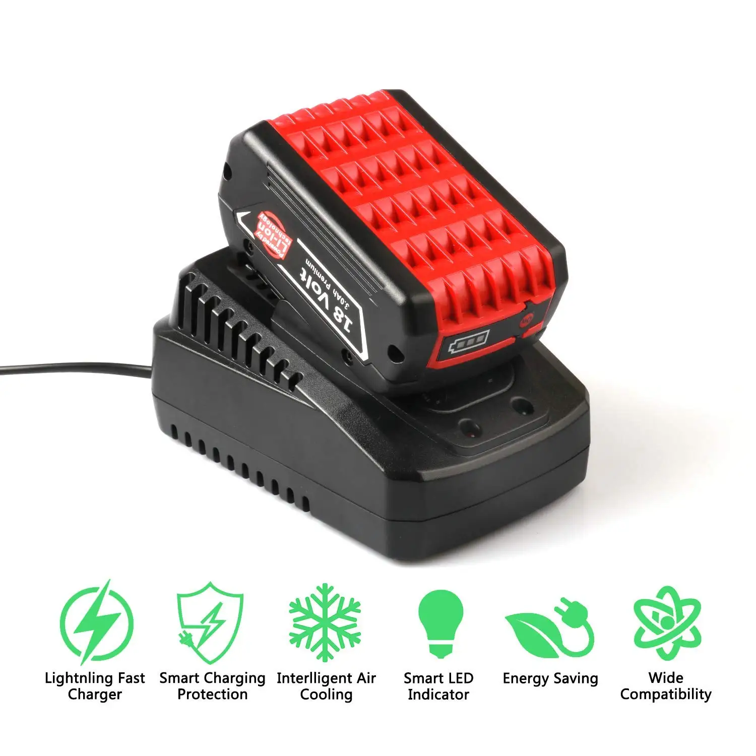 1.6A Replacement Battery Charger for Bosch 4.4V 18V Lithium-ion Batteries Fast Power Supply AU Plug Tool |