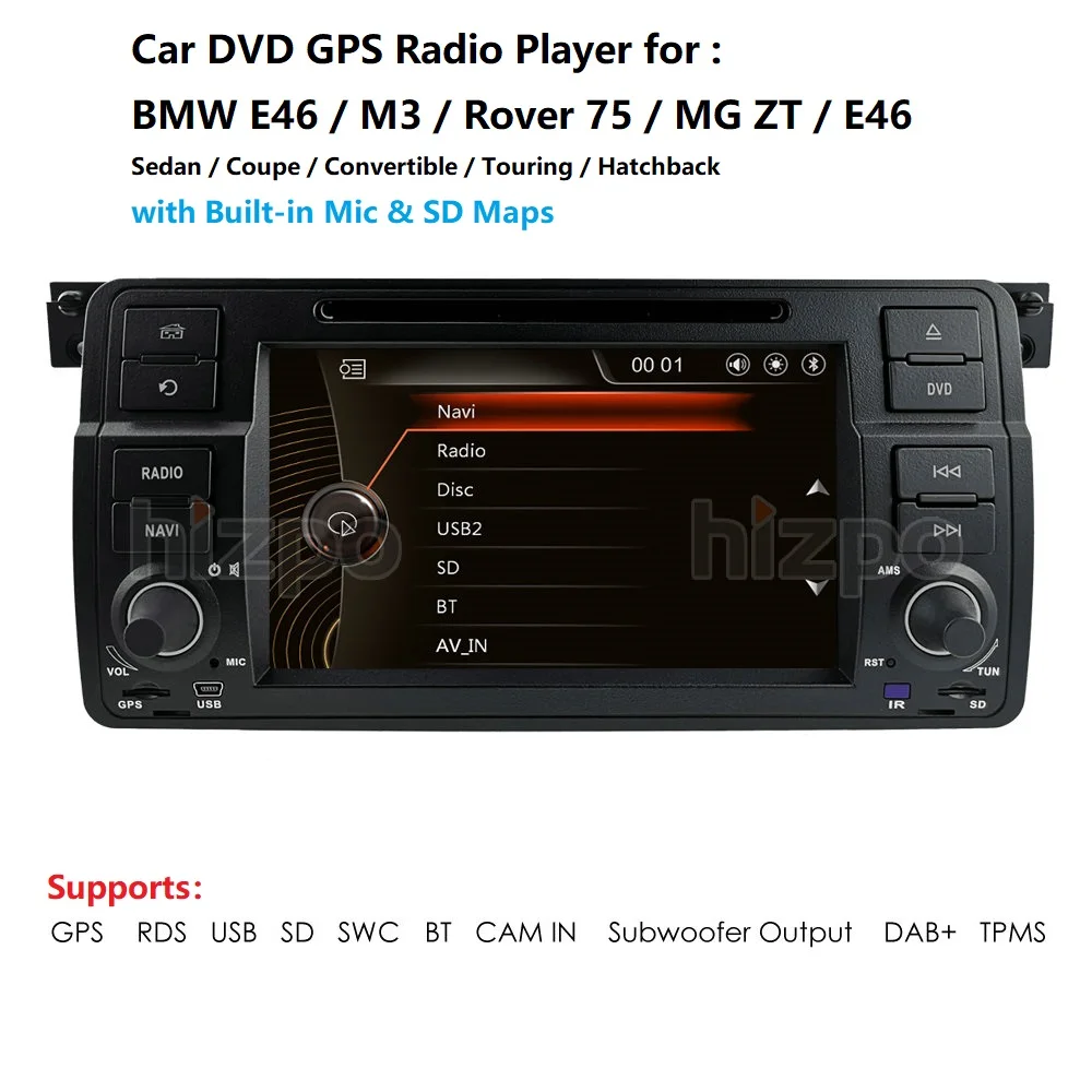 Автомобильный мультимедийный плеер DAB + автомобильное радио DVD GPS для BMW E46 M3 325 3er 318
