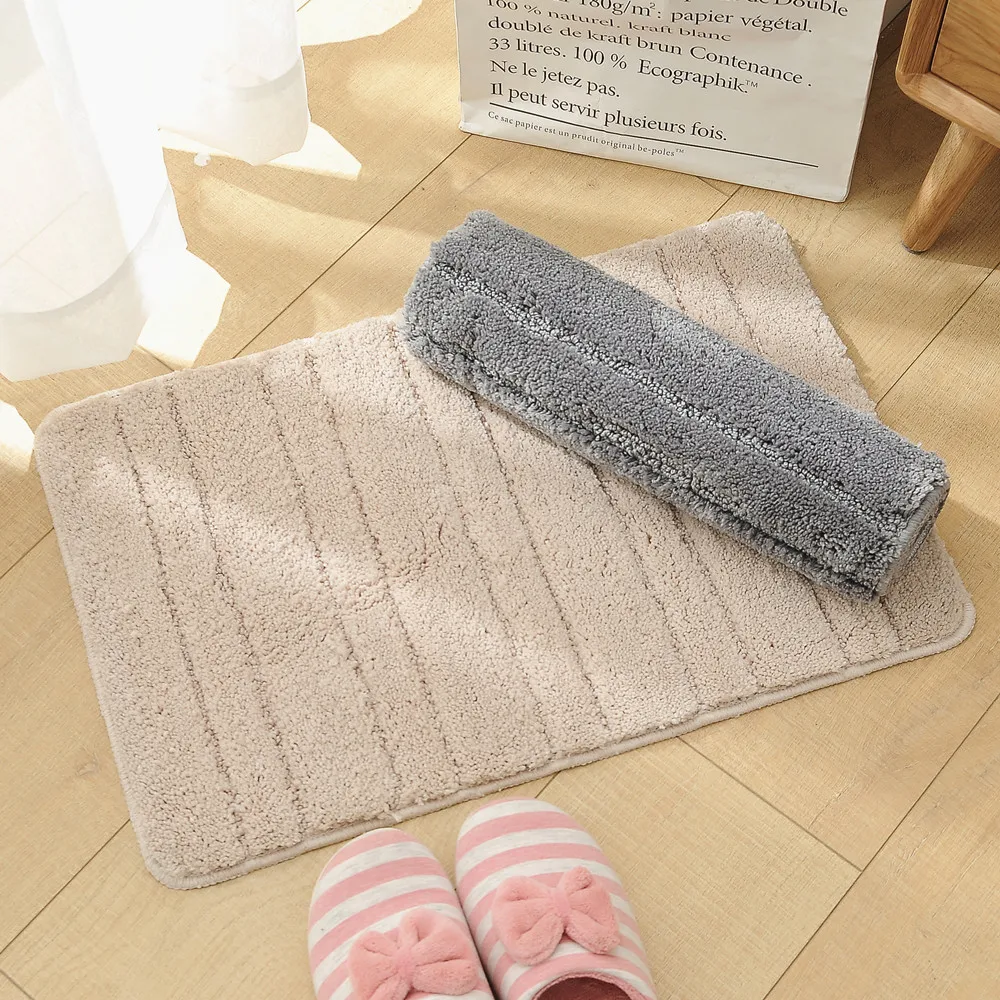 

Современные коврики для ванной комнаты, впитывающие Нескользящие коврики из микрофибры в полоску для кухни и ванной, коврики для спальни, г...