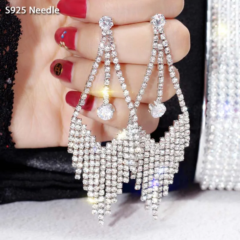 Серьги-подвески женские из серебра 925 пробы с кисточками |
