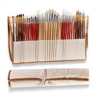 38 pcsset paint brushes with canvas bag case long wooden handle synthetic hair art supplies for oil acrylic watercolor painting