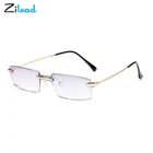 Очки Zilead при близорукости без оправы с алмазной оправой и защитой от синего излучения, HD очки для чтения, металлическая Ультралегкая оправа, унисекс, с температурой от-1,0 до-4,0 градусов